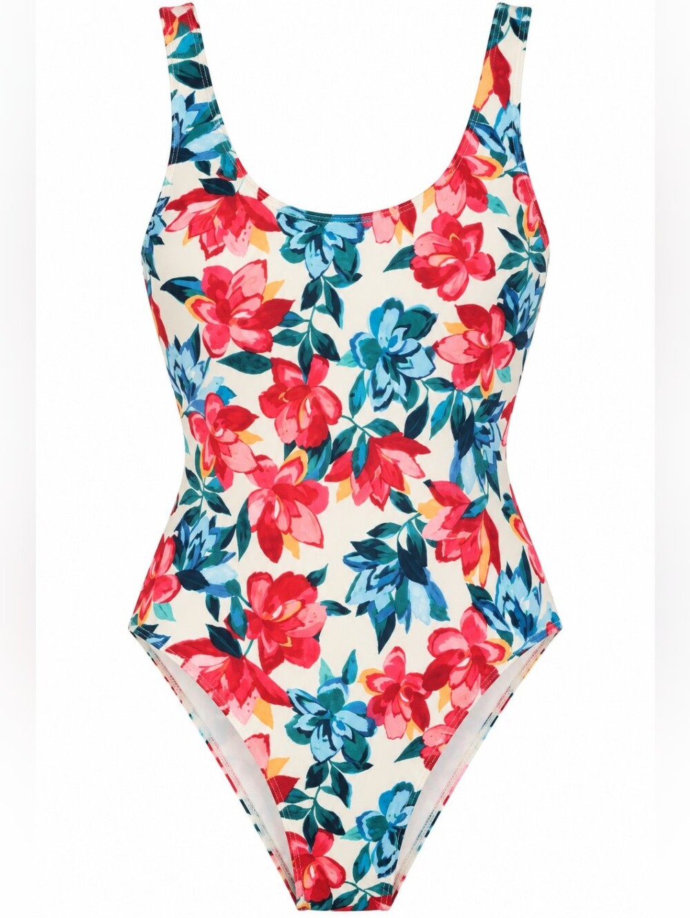 NWT Andie x Target Flamengo Floral One Piece Swimsuit M Lace Up Back Tropical